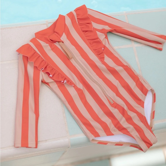 Pehr Ruffled Striped Kids Swimsuit - Picture 3 of 8